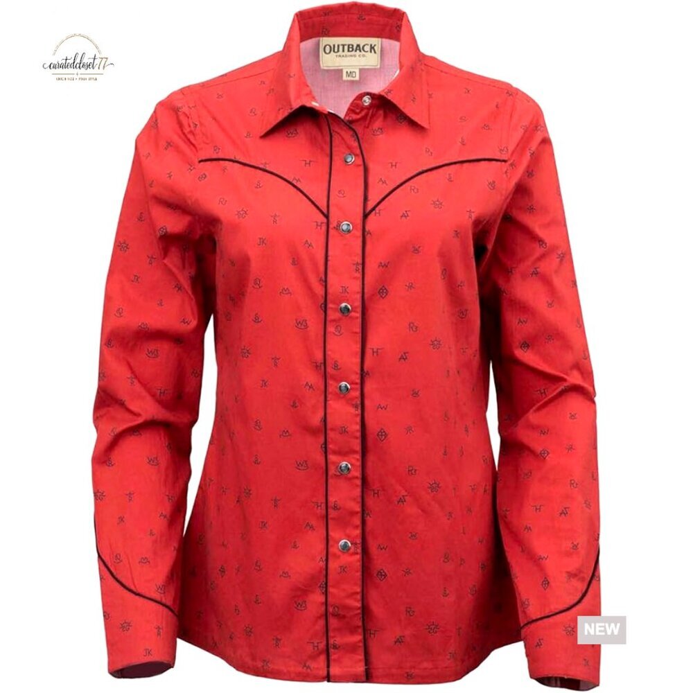 Long Sleeve Western Button Down Shirt 100% Cotton Pearl Snaps